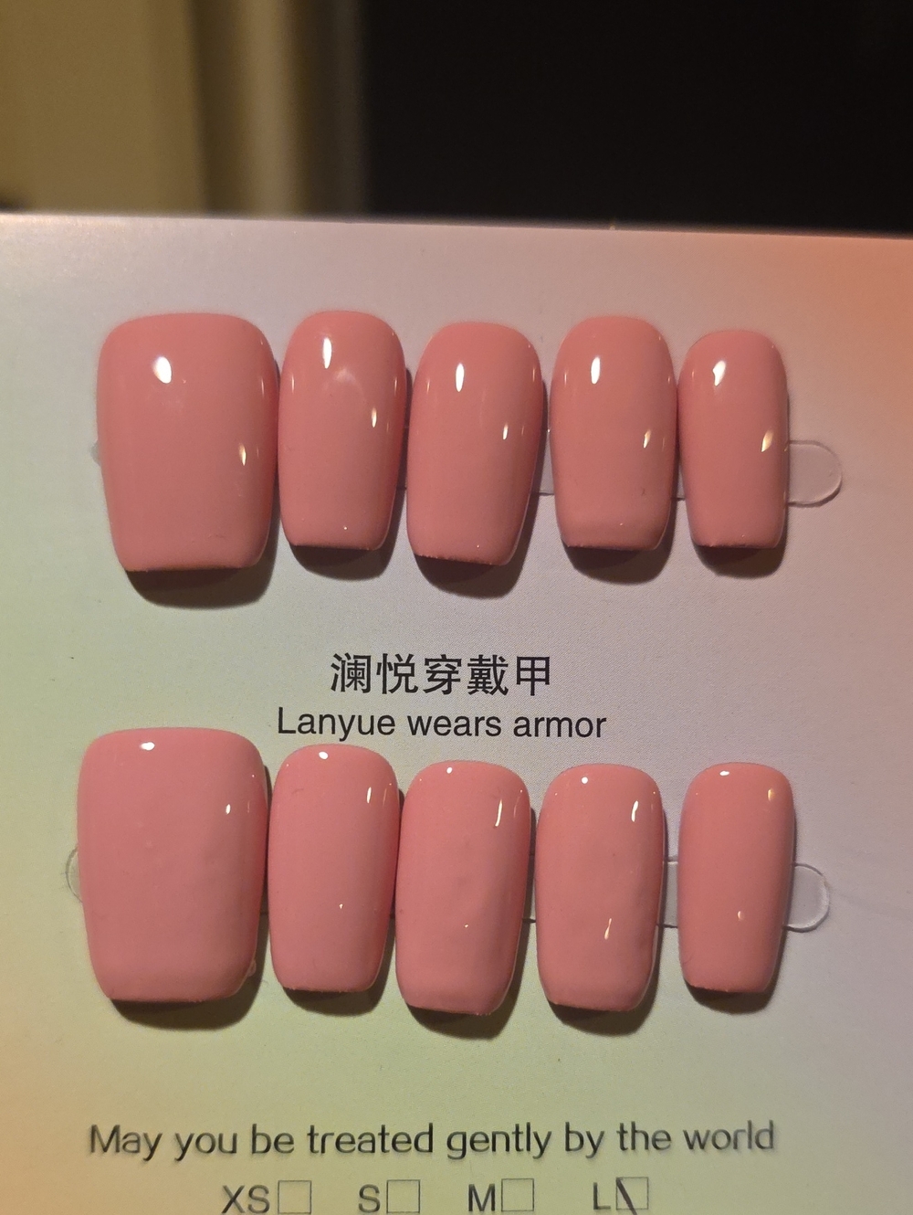 Pink Press-On Nails – Soft Pink False Nails Set Size Large